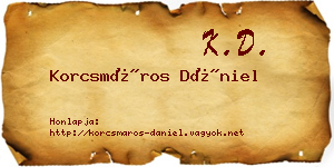 Korcsmáros Dániel névjegykártya