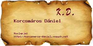 Korcsmáros Dániel névjegykártya