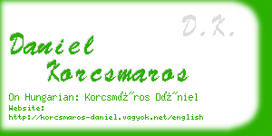 daniel korcsmaros business card